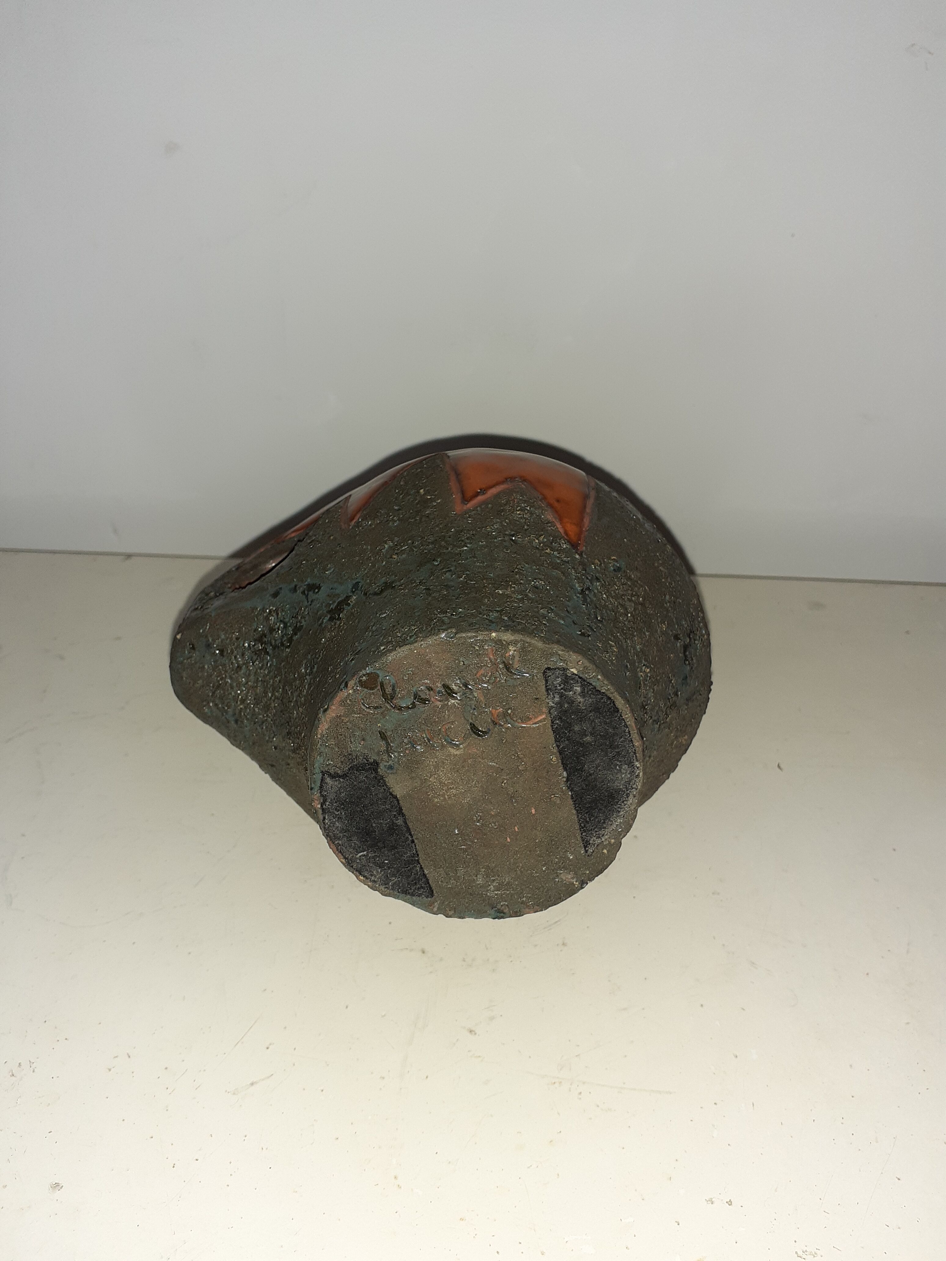 Zoomorphic vase ceramic 50s signed Lucia