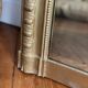 Old gilded mirror louis Philippe rectangular carved godrons
