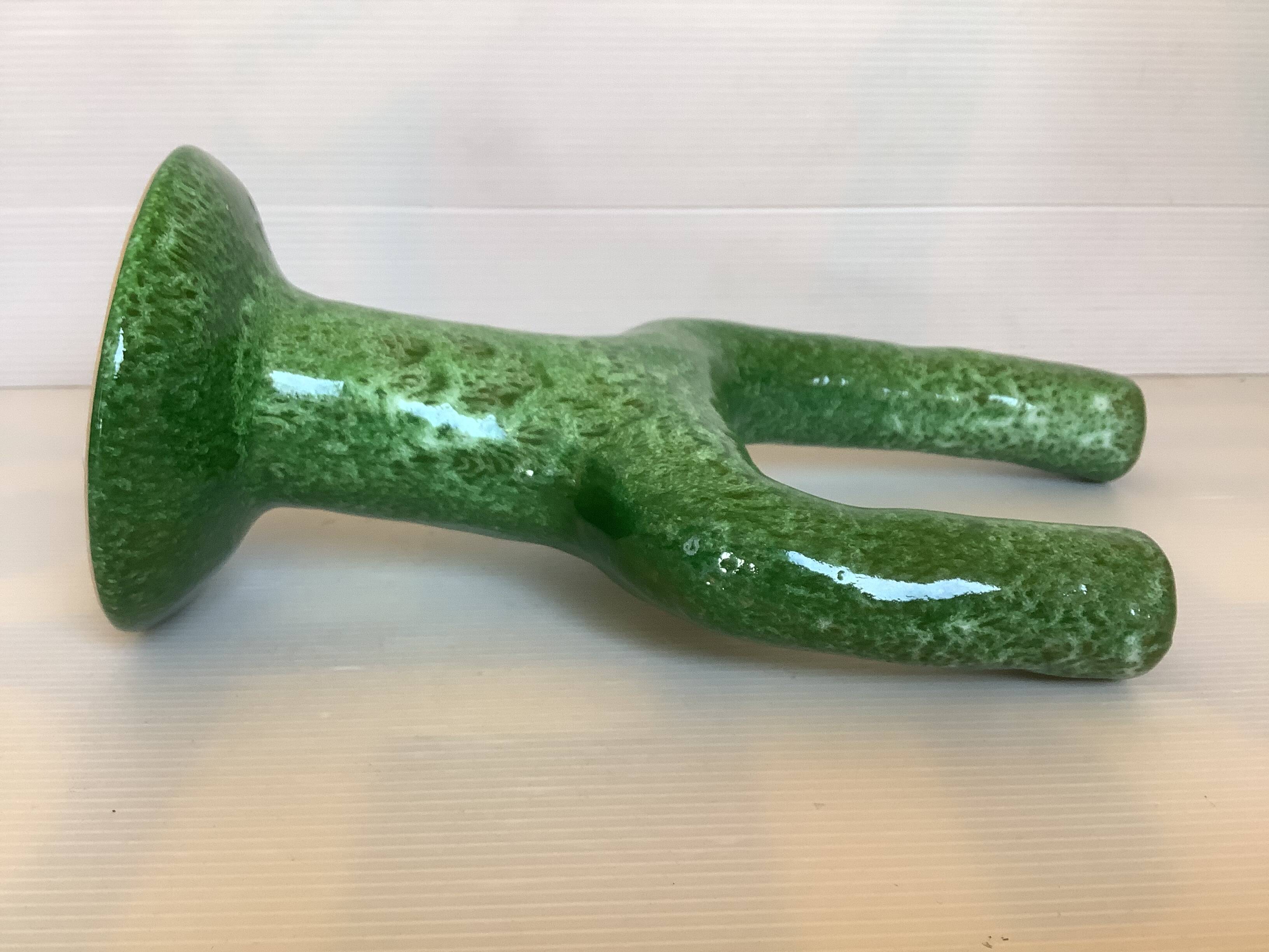 Handcrafted green cactus candle holders