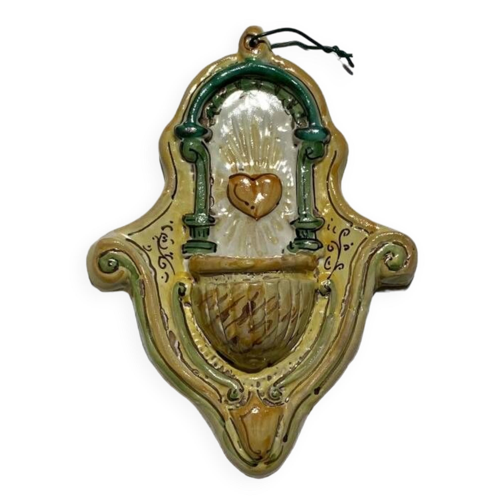 Green heart holy water font "Le Stanze Del Gattopardo"