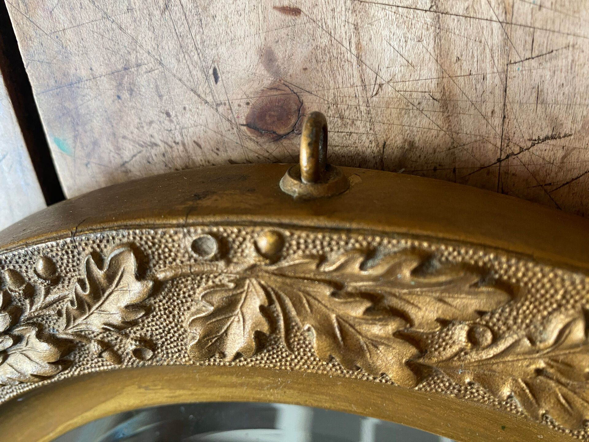 Vintage oval mirror style Louis XVI