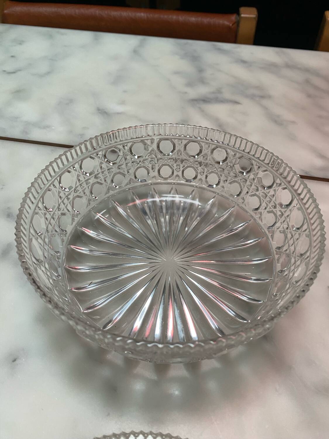Pair of old German crystal candy boxes