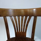 Pair of dark beech bistro chairs