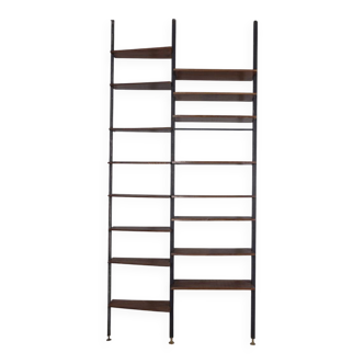 TERRA CIELO VINTAGE BOOKCASE FROM THE 1960S IN METAL AND WOOD, ITALIAN DESI