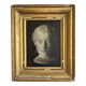 Study of a young girl in plaster, oil on canvas, 19th century, gilded frame.