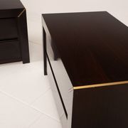 Pair of African rosewood and brass bedside tables for Fratelli Turri