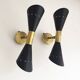 Pair of Italian design flute wall lights from the 1950s