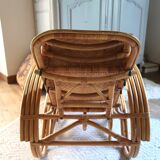 Vintage rattan chaise longue