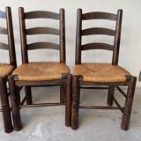 6 Brutalist Georges Robert chairs c.1950