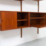 Danish Modern 5-Bay Modular Teak Wall Unit by Poul Cadovius for Cado, 1950s