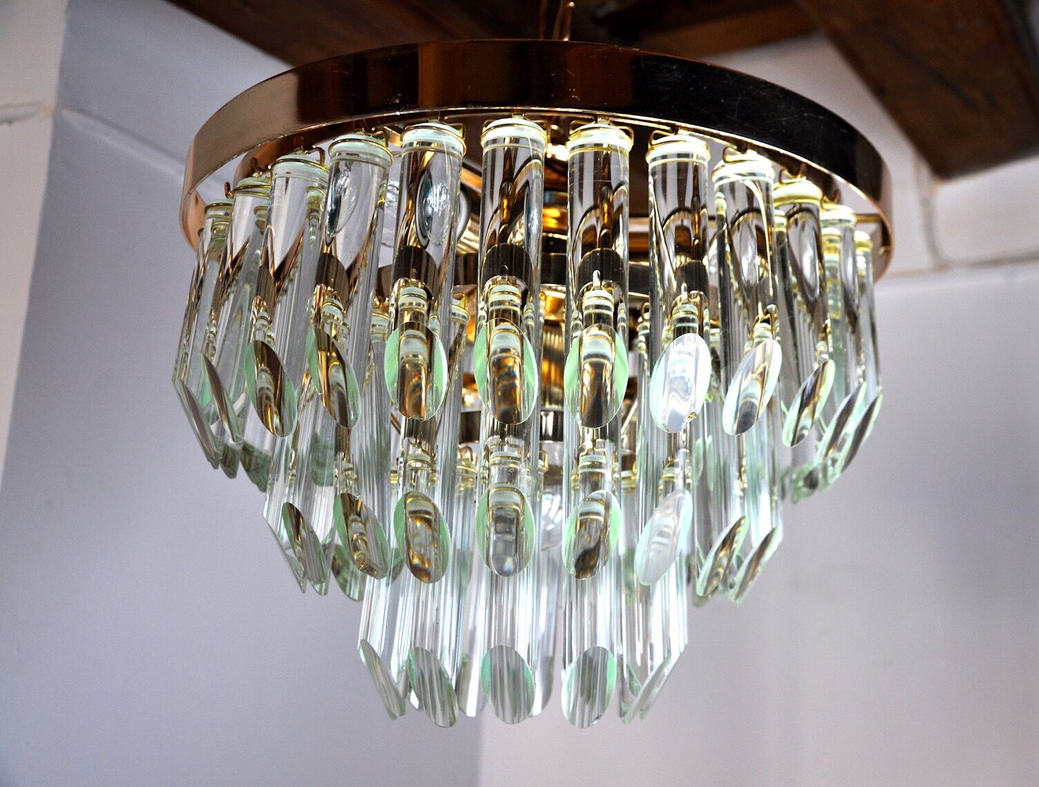 Venini glass chandelier, 3 levels, Italy, 1970