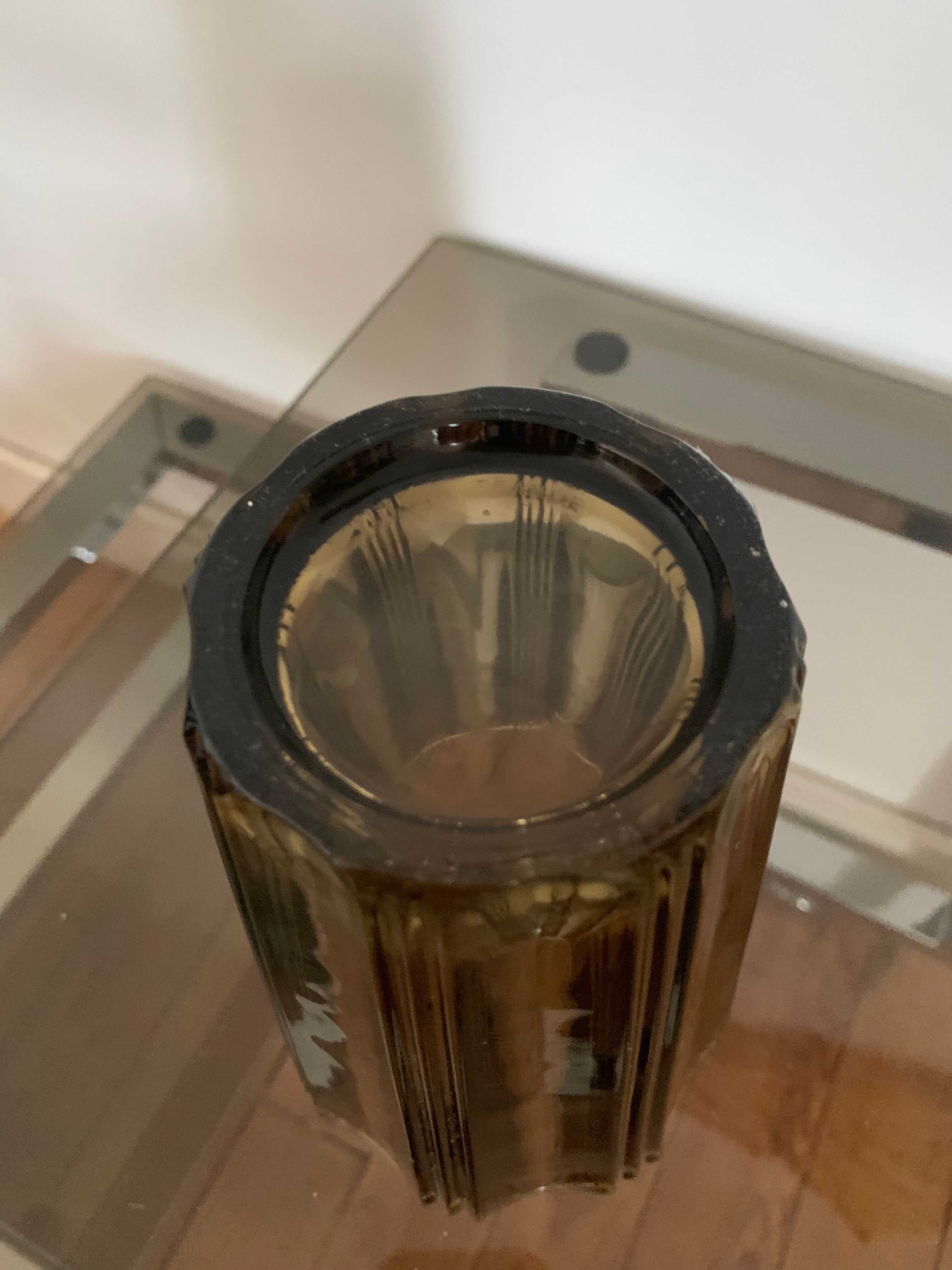 1970 smoked glass vase