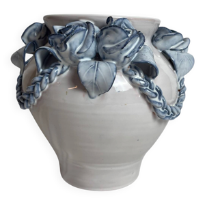 Vase en faïence de Varages - bleues