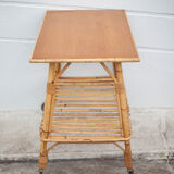 Bamboo table with wheels, bamboo service with wheels, servant, interior decoration