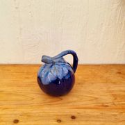 Alpho vintage blue ceramic melon jug