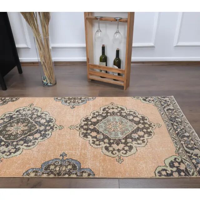 Vintage Turkish Oushak Handmade Wool Runner 82x285