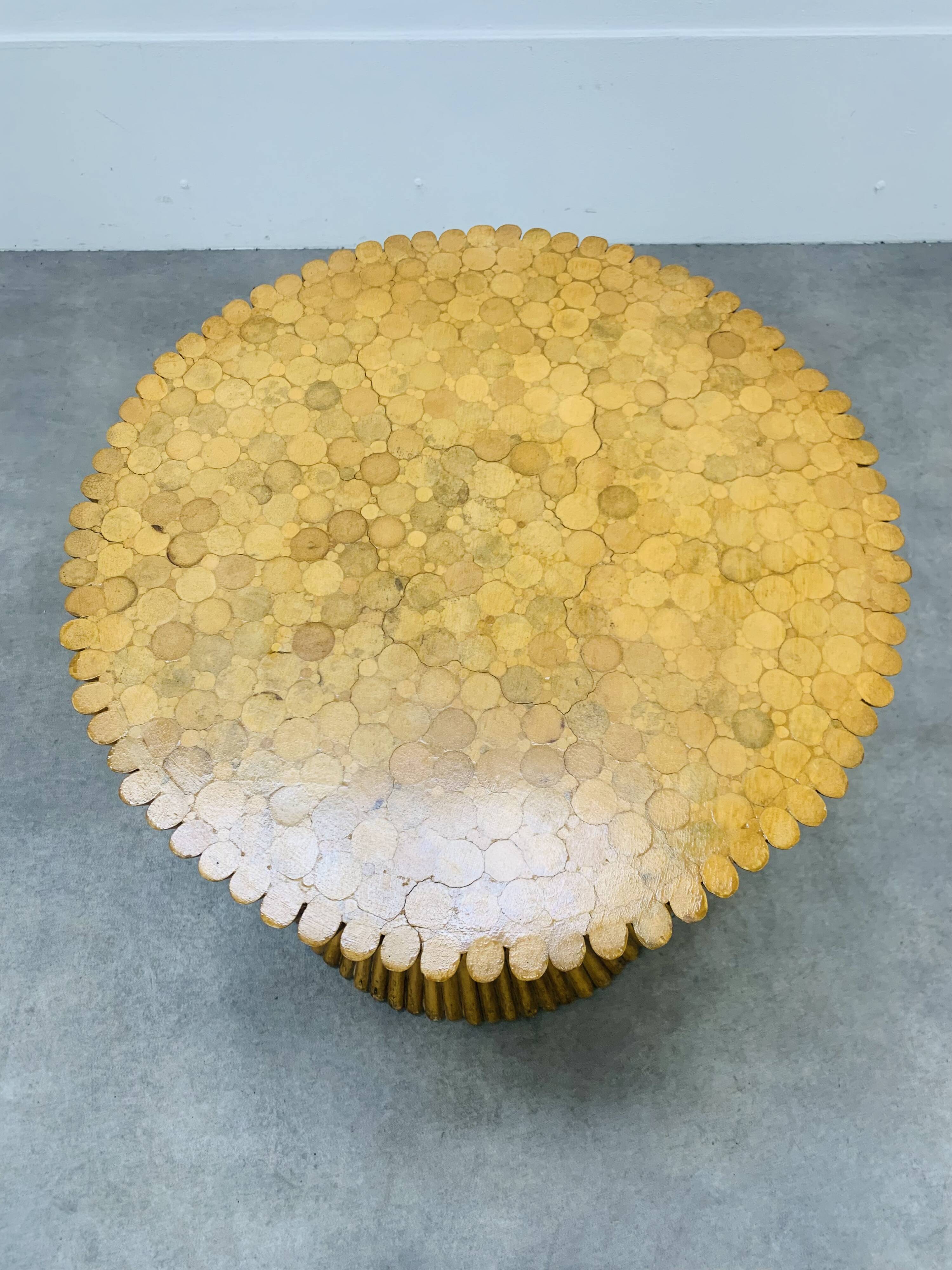 McGuire Bamboo Dining Table, Wheat Sheaf, 4 Person, Vintage