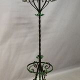 Polychrome Wrought Iron Coat Rack and Umbrella Stand
