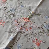 Antique embroidered tablecloth and towels