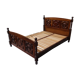 Wooden bed, geometric patterns, 140/190 cm