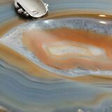 Cenicero de ágata y plata. España, 1970s.