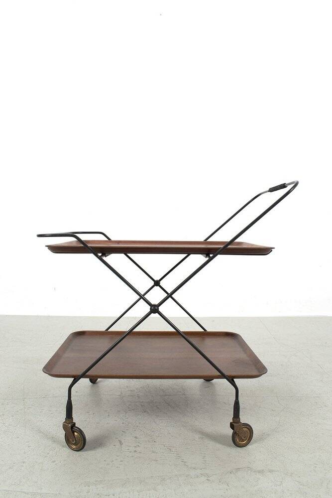 Teak and string cart by Jie Gantofta for Paul Nagel