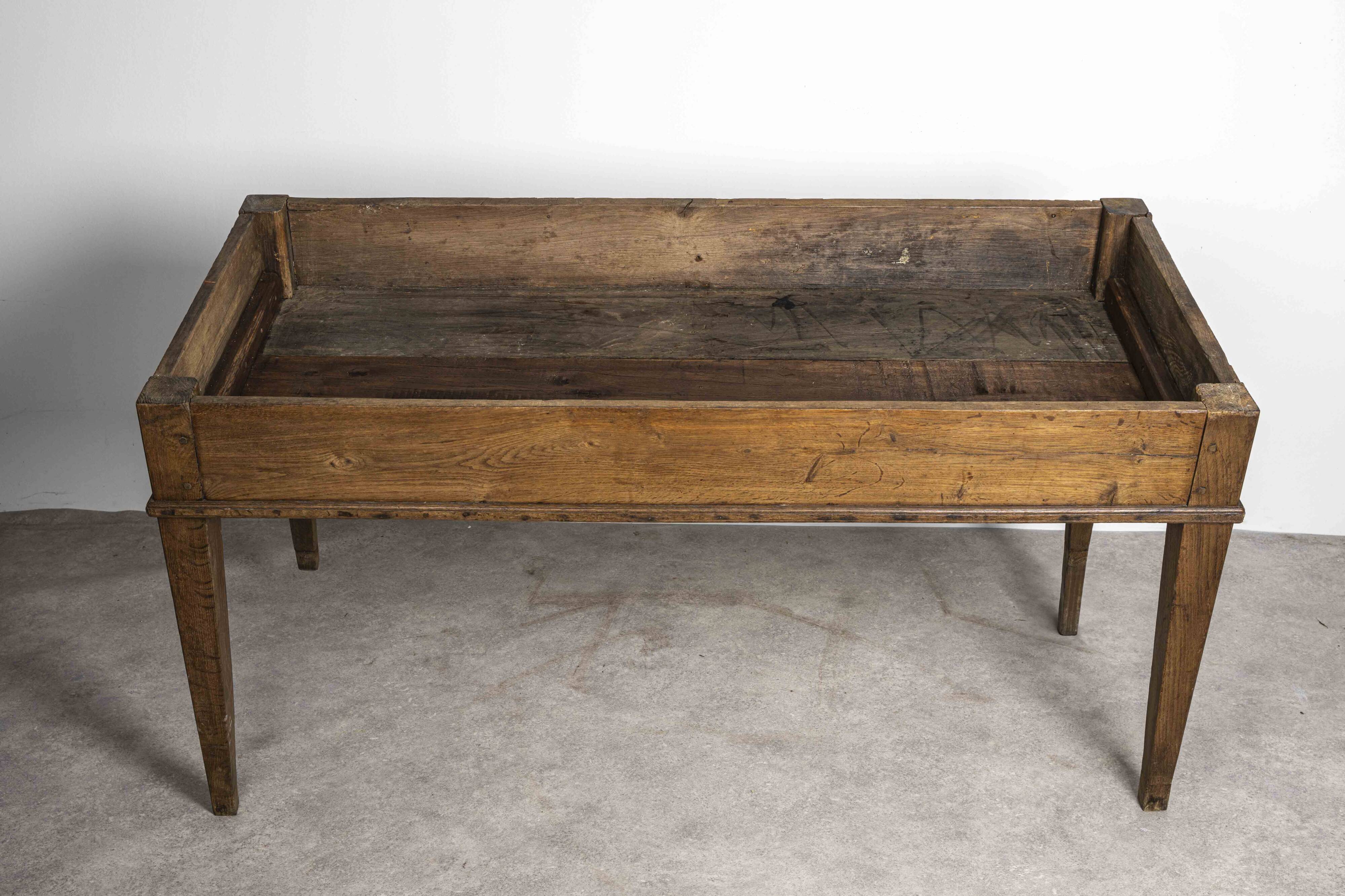 Old wooden farmhouse table