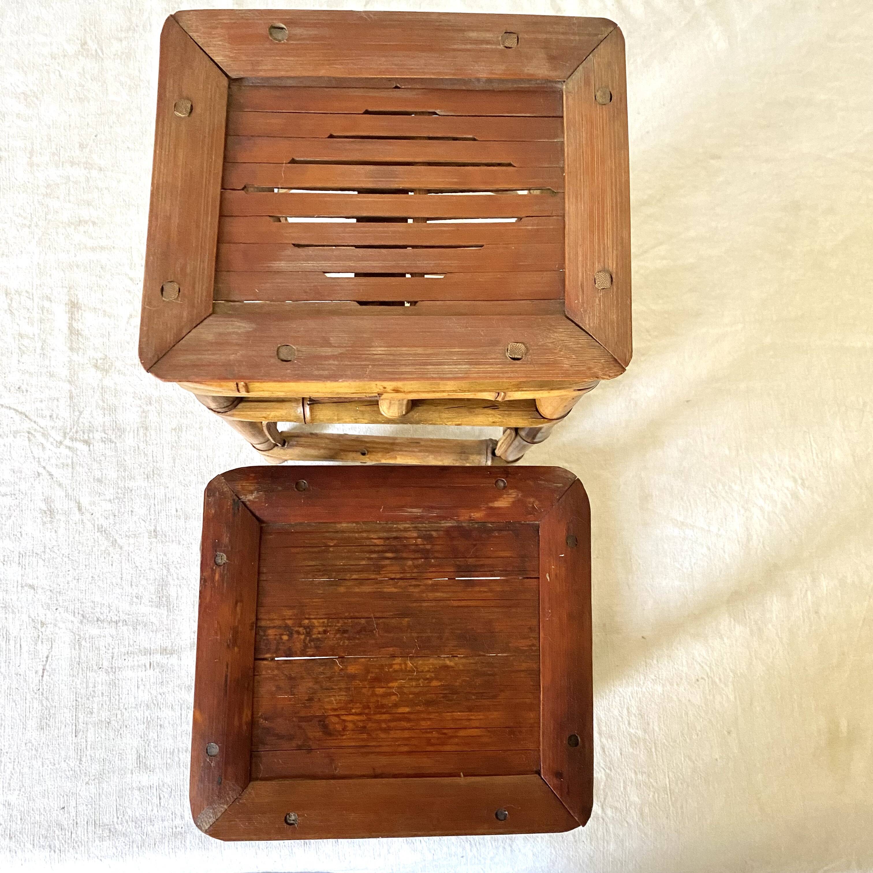 Vintage bamboo plant holders