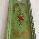 Large Napoleon III tray, painted sheet metal, floral motif