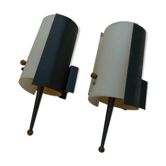 Pair of retro vintage wall lamps 50s, Italian design