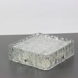 1 of 4 Square glass ice Murano ceiling light, Kaiser, Germany, 1970s