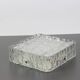 1 of 4 Square glass ice Murano ceiling light, Kaiser, Germany, 1970s