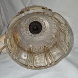 Vintage glass pendant lamp from 1970