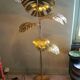 Solid brass plant-shaped floor lamp