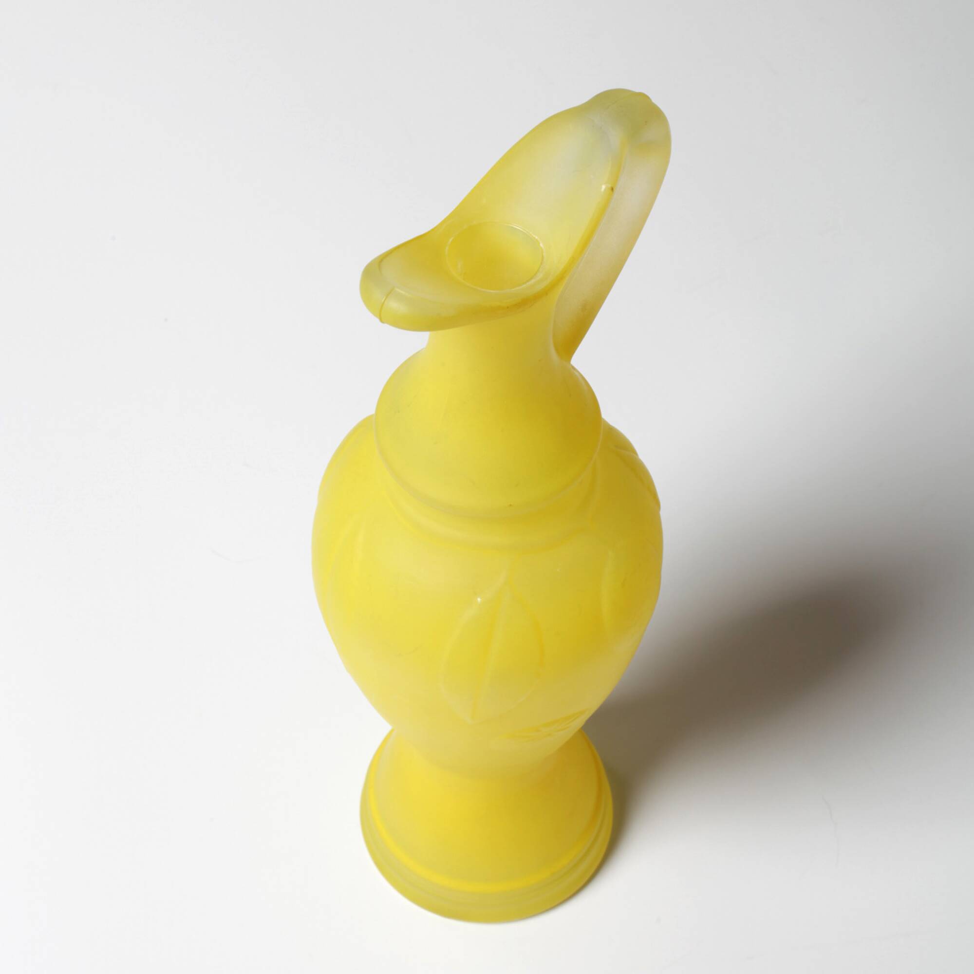 Mid-century Glass Lemon Patterned Yellow Jug / Limoncello Carafe / Italy
