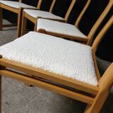 Set of 4 Scandinavian beech chairs from the 70s