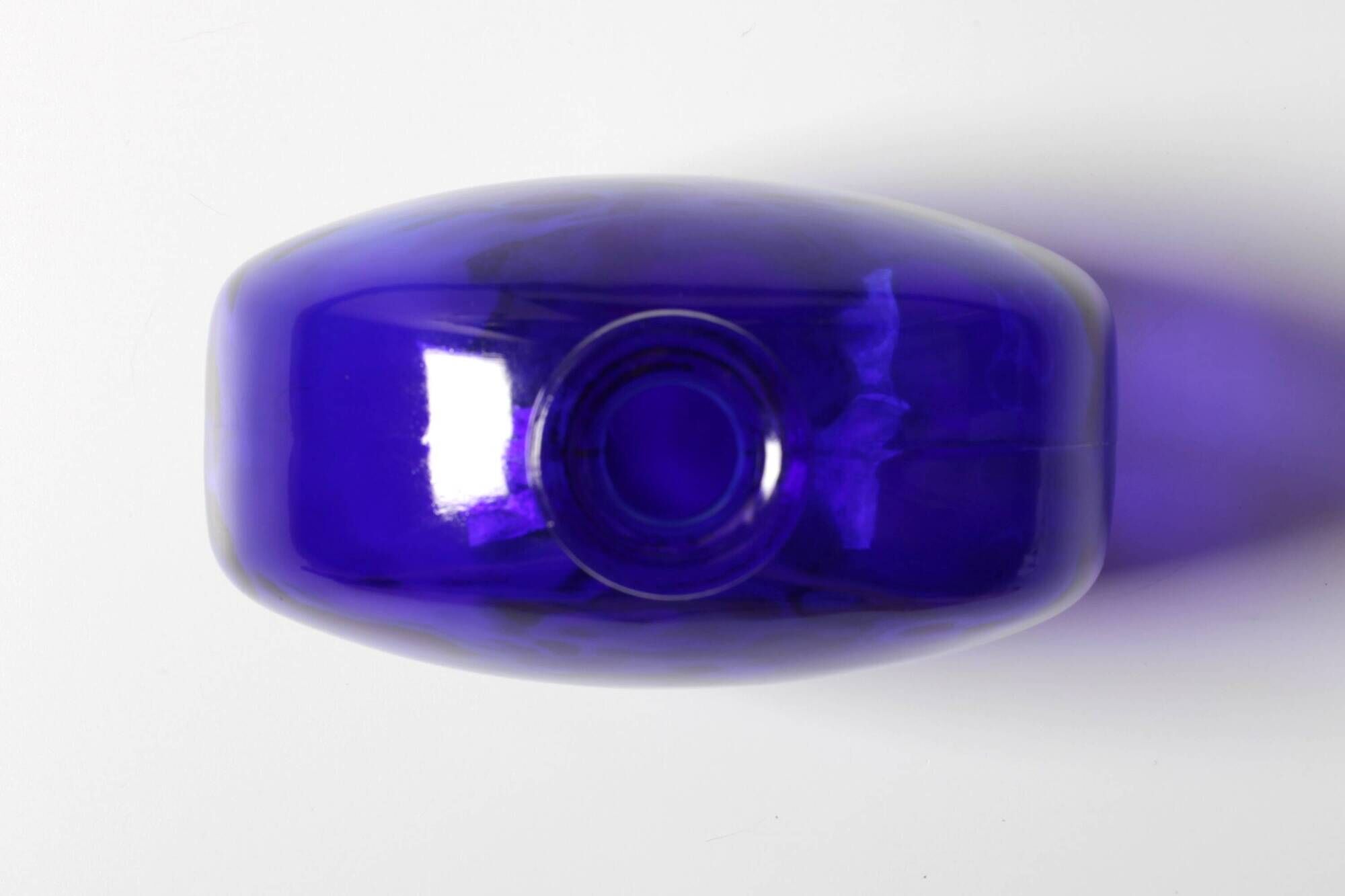 Mid-century Glass Bottle with Coin Cork / Ruda Glasbruk / Sweden / 1970s