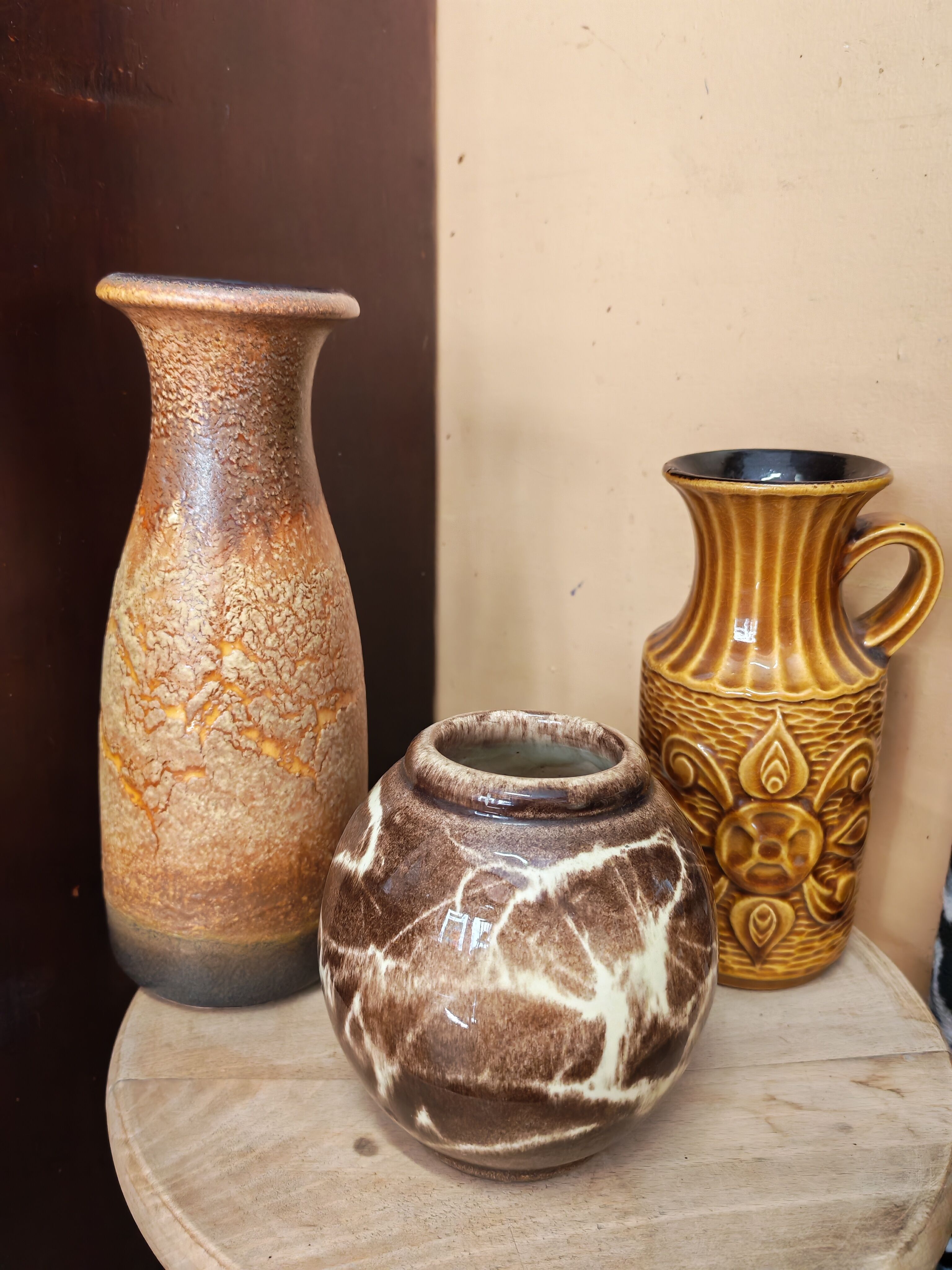 Lot de 3 vases  style organique