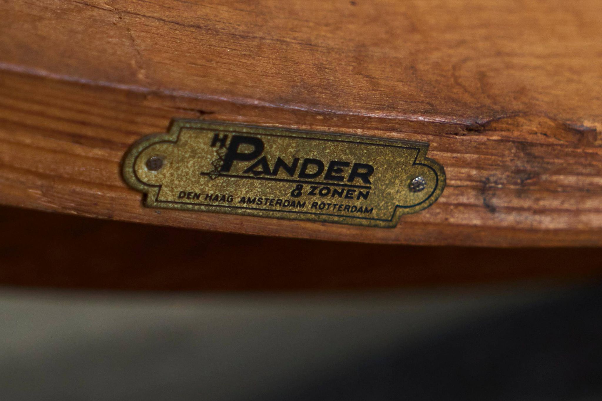 H. Pander & Sons Round Table in Solid Oak with Baluster Legs, 1920s