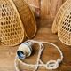 Paire de Suspension en rotin vintage