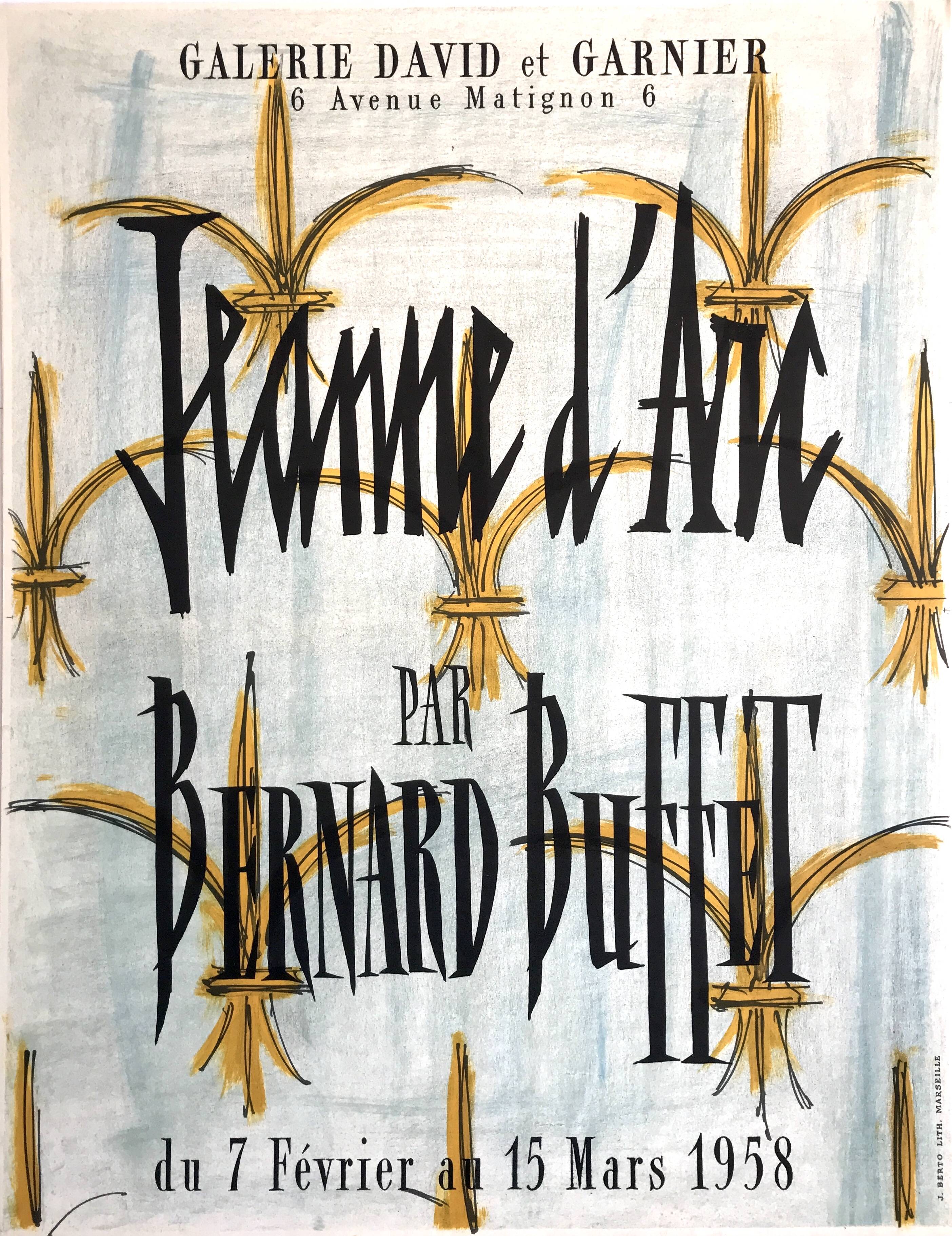 Bernard Buffet, Joan of Arc / David and Garnier Gallery, 1958. original lithograph poster