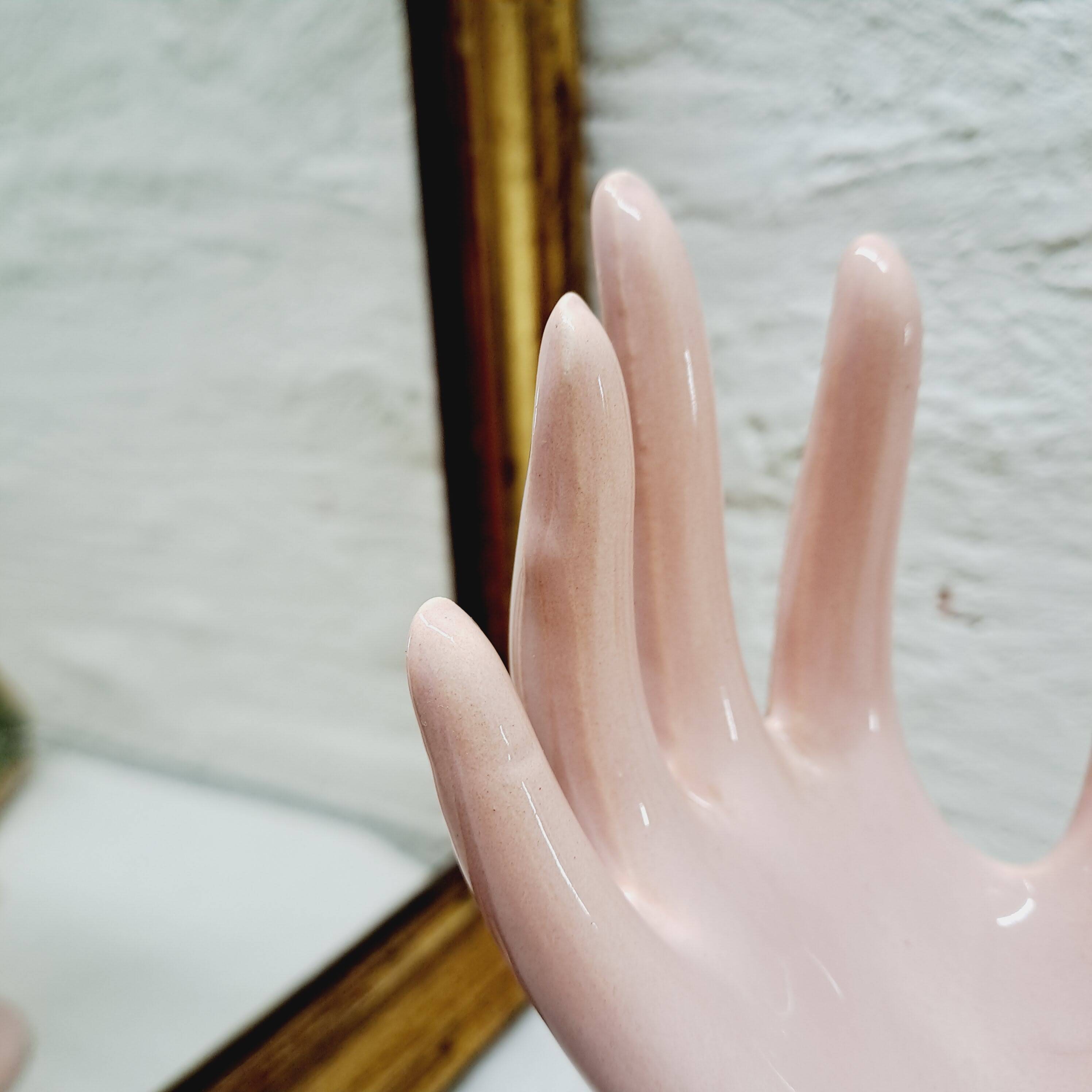Powder pink hand ring size