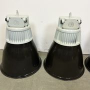 Set of 4 Industrial  Black Enamel Pendant Lamps from Elektrosvit, 1970s