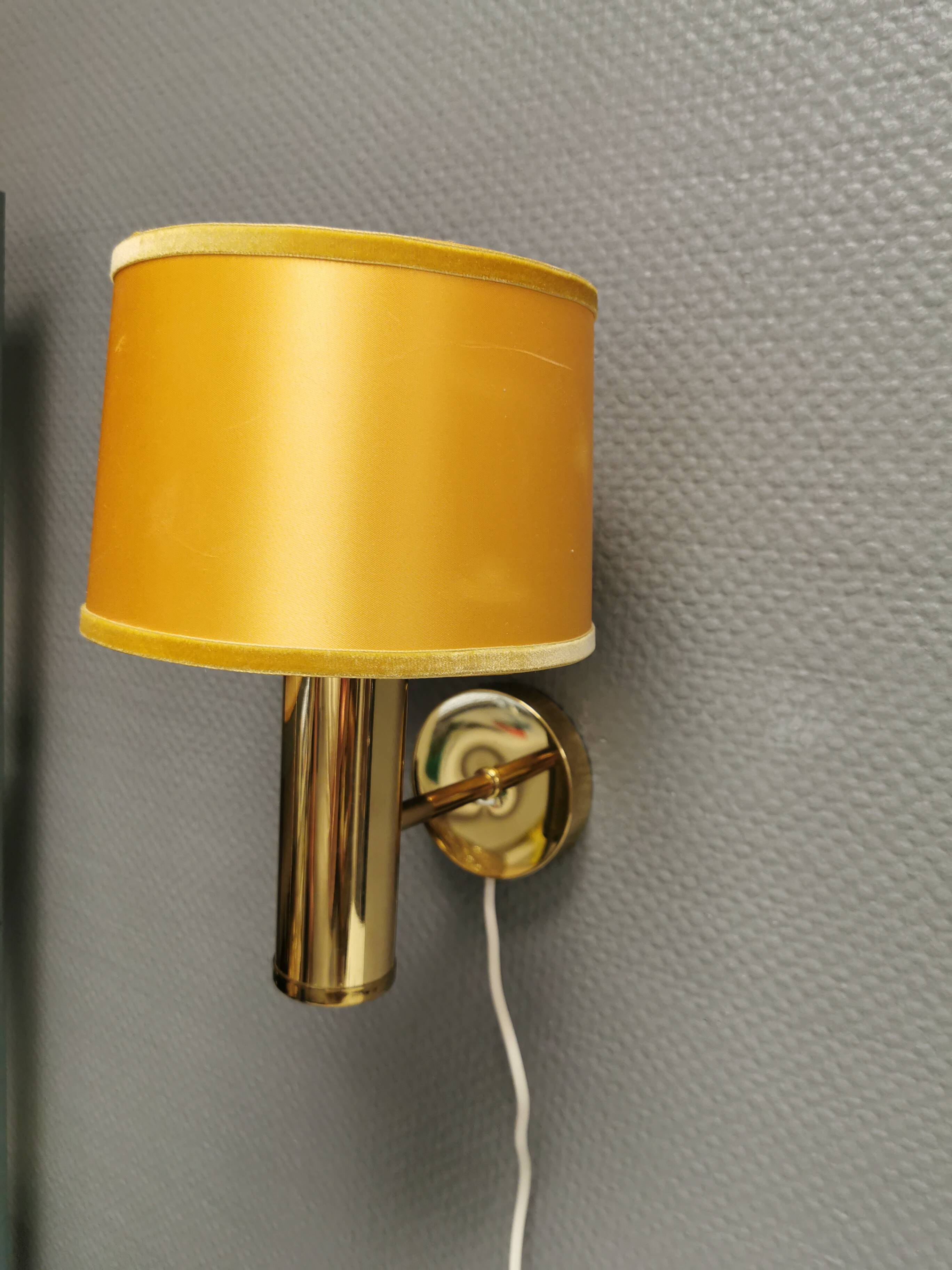Stylish wall lamp in brass from MS lightning Denmark 1970-80s