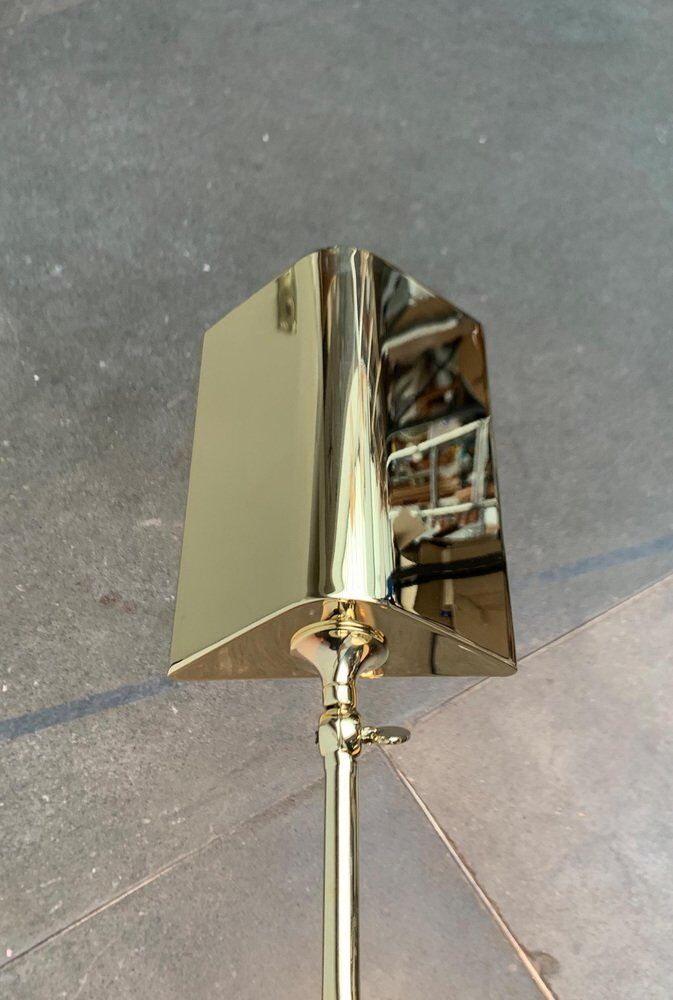 Vintage Hollywood Regency floor lamp in German brass by Florian Schulz.