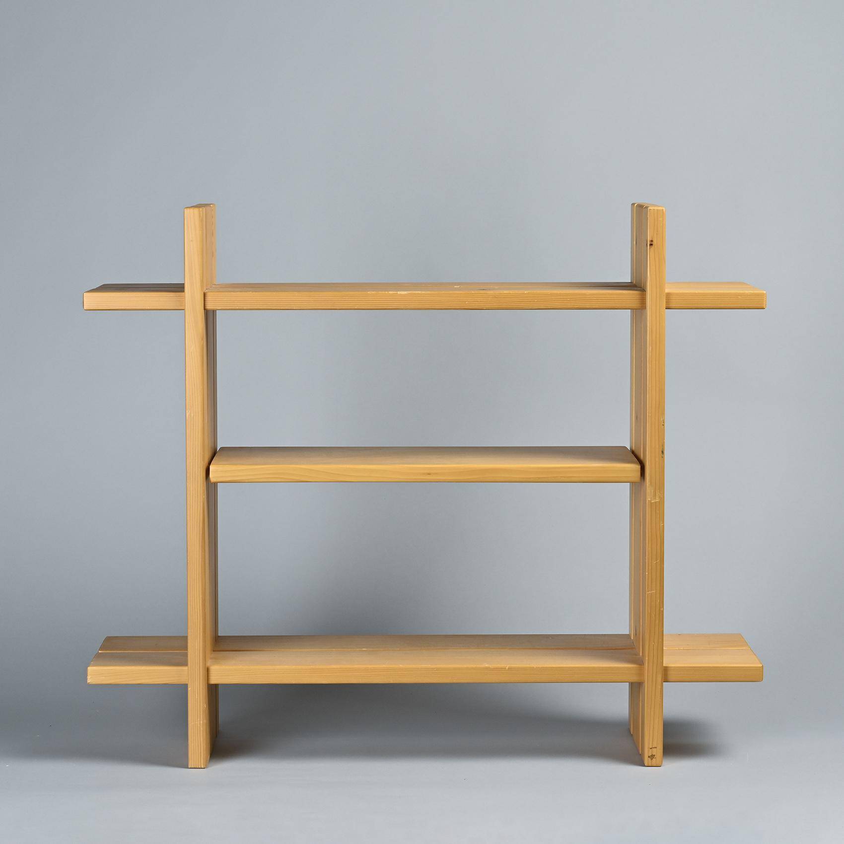 Solid pine shelf, Les Arcs France circa 1980