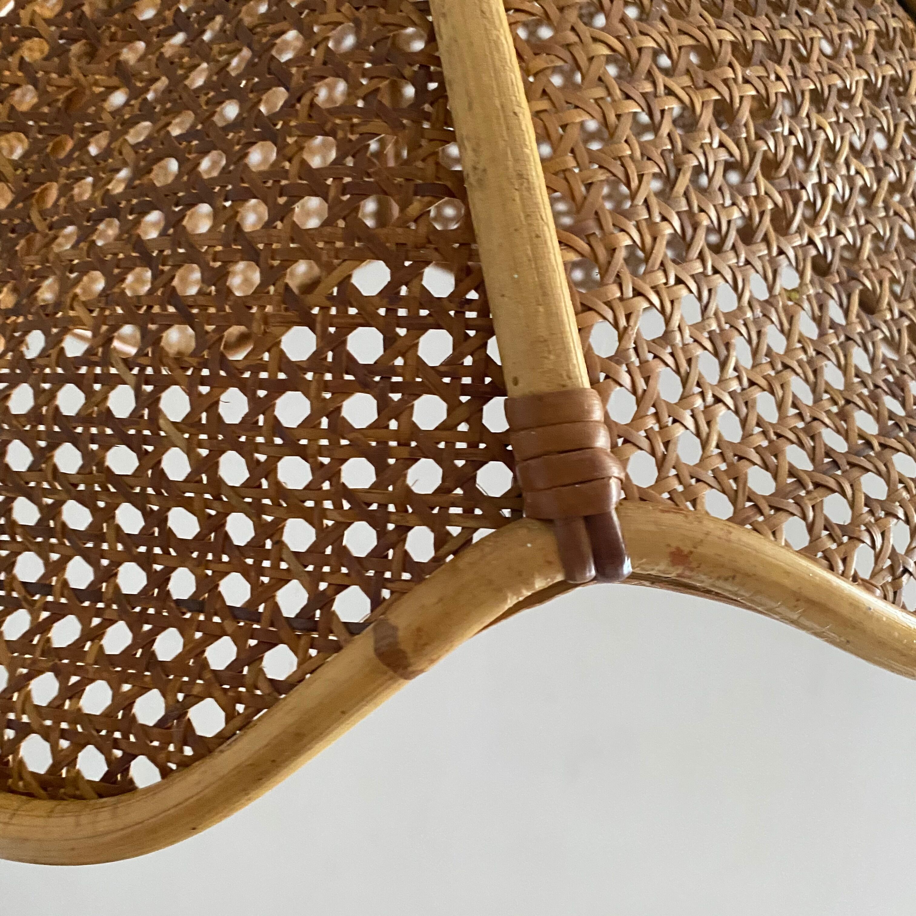 Rattan lampshade and canning to hang