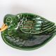 Vintage green ceramic duck dish, pocket tray or soap holder.