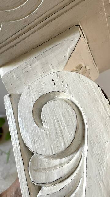 White Patinated Wall Console Shelf