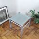 Side table / Vintage end table in frosted glass and metal – An